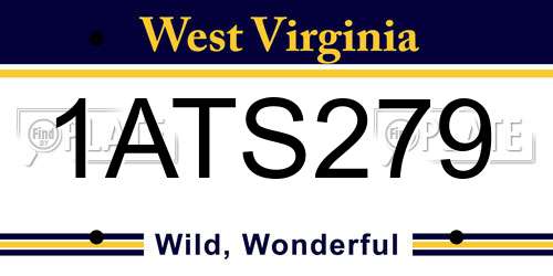 1ATS279 West Virginia License Plate