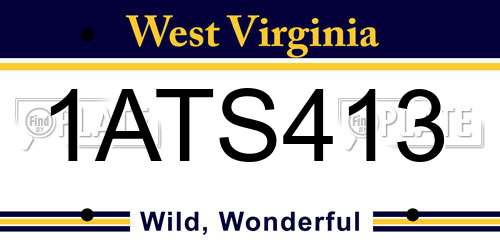 1ATS413 West Virginia License Plate