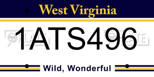 1ATS496 West Virginia License Plate