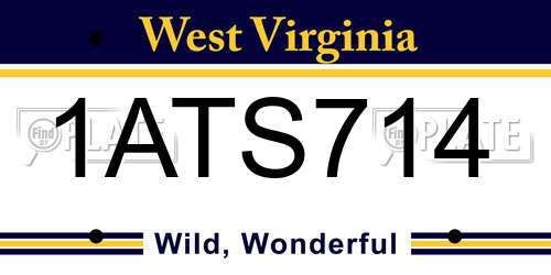 1ATS714 West Virginia License Plate