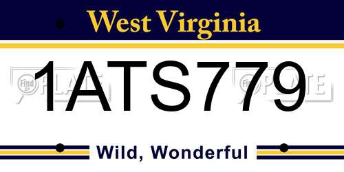 1ATS779 West Virginia License Plate