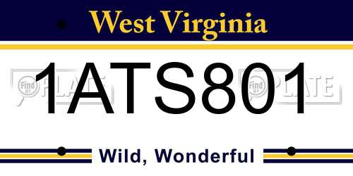 1ATS801 West Virginia License Plate