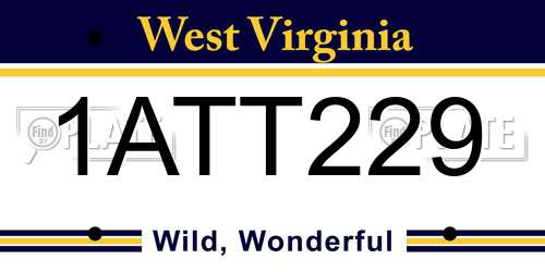 1ATT229 West Virginia License Plate