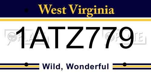 1ATZ779 West Virginia License Plate