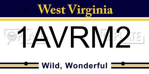 1AVRM2 West Virginia License Plate