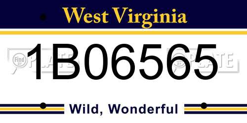 1B06565 West Virginia License Plate