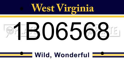 1B06568 West Virginia License Plate