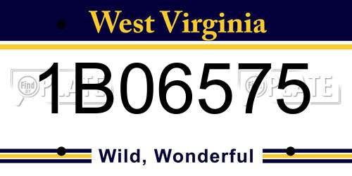 1B06575 West Virginia License Plate