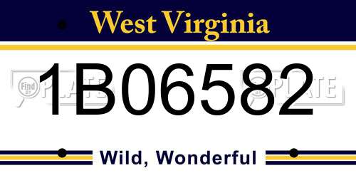 1B06582 West Virginia License Plate