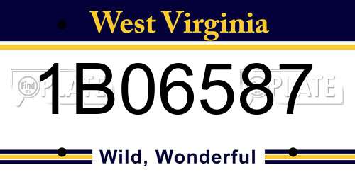 1B06587 West Virginia License Plate