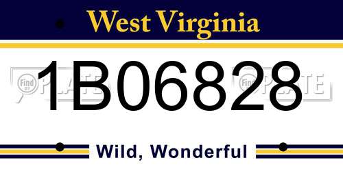 1B06828 West Virginia License Plate
