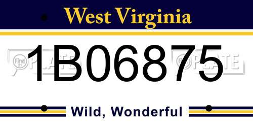 1B06875 West Virginia License Plate