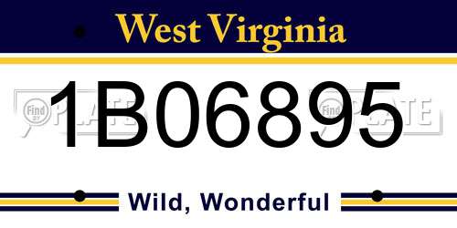 1B06895 West Virginia License Plate