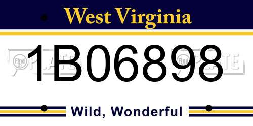 1B06898 West Virginia License Plate