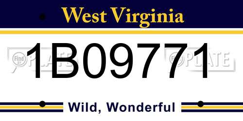 1B09771 West Virginia License Plate