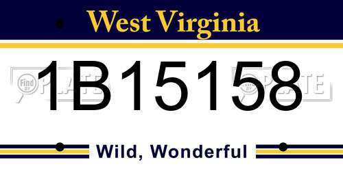 1B15158 West Virginia License Plate