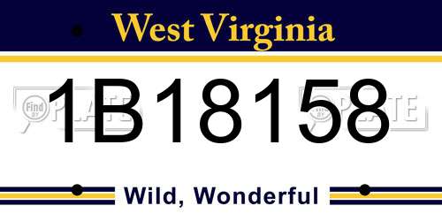 1B18158 West Virginia License Plate