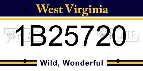 1B25720 West Virginia License Plate
