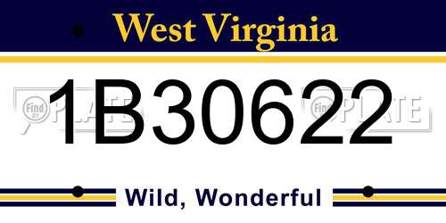 1B30622 West Virginia License Plate