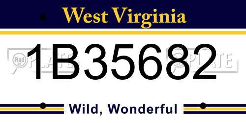 1B35682 West Virginia License Plate