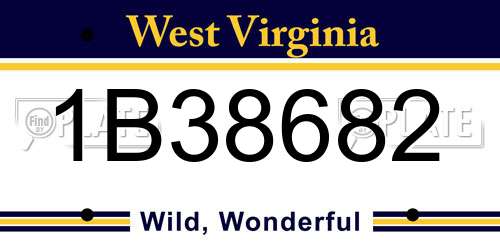 1B38682 West Virginia License Plate