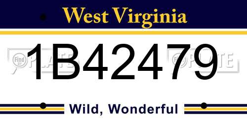1B42479 West Virginia License Plate