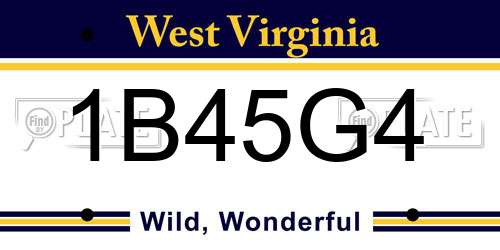 1B45G4 West Virginia License Plate