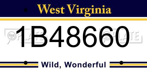 1B48660 West Virginia License Plate