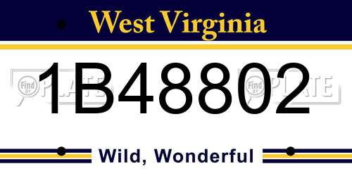 1B48802 West Virginia License Plate