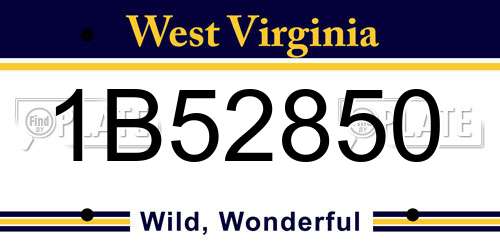 1B52850 West Virginia License Plate