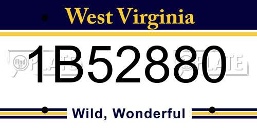 1B52880 West Virginia License Plate