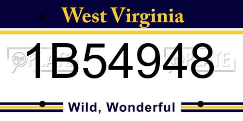 1B54948 West Virginia License Plate