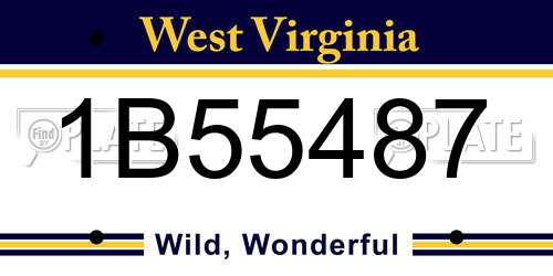 1B55487 West Virginia License Plate
