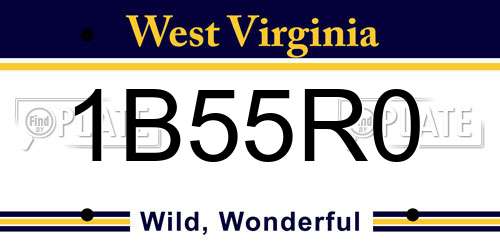 1B55R0 West Virginia License Plate
