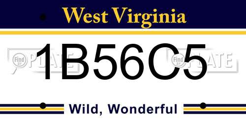 1B56C5 West Virginia License Plate