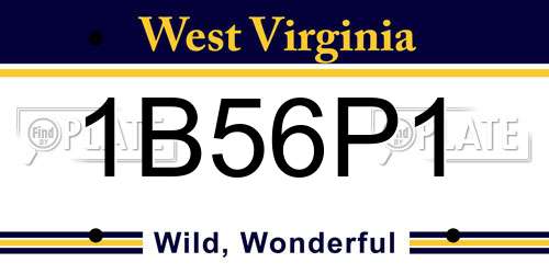 1B56P1 West Virginia License Plate