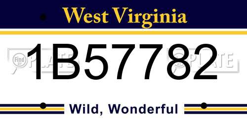 1B57782 West Virginia License Plate