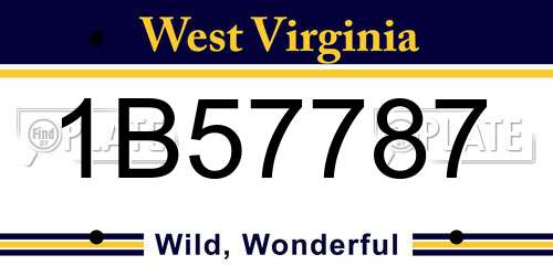 1B57787 West Virginia License Plate