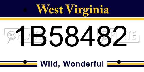 1B58482 West Virginia License Plate