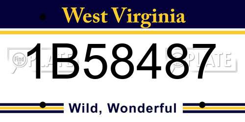 1B58487 West Virginia License Plate
