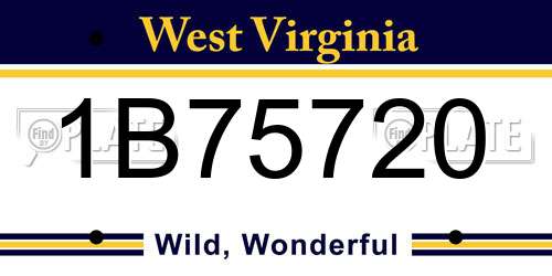 1B75720 West Virginia License Plate