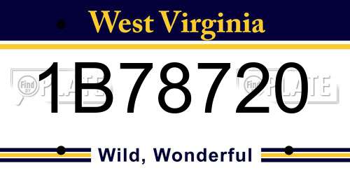 1B78720 West Virginia License Plate