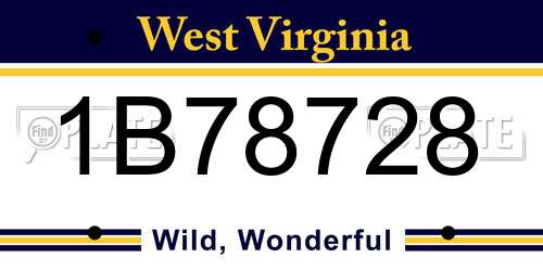 1B78728 West Virginia License Plate