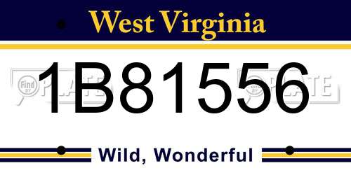 1B81556 West Virginia License Plate