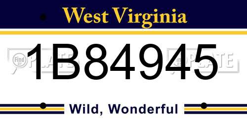 1B84945 West Virginia License Plate