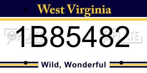 1B85482 West Virginia License Plate