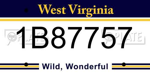 1B87757 West Virginia License Plate