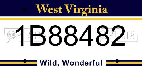 1B88482 West Virginia License Plate