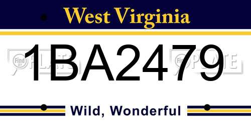 1BA2479 West Virginia License Plate
