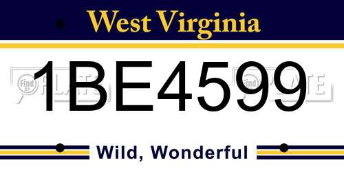 1BE4599 West Virginia License Plate